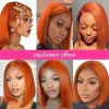 Front lace Bob wig Orange short straight hair lace wig 13*4 Bob wig lace wig Specification image